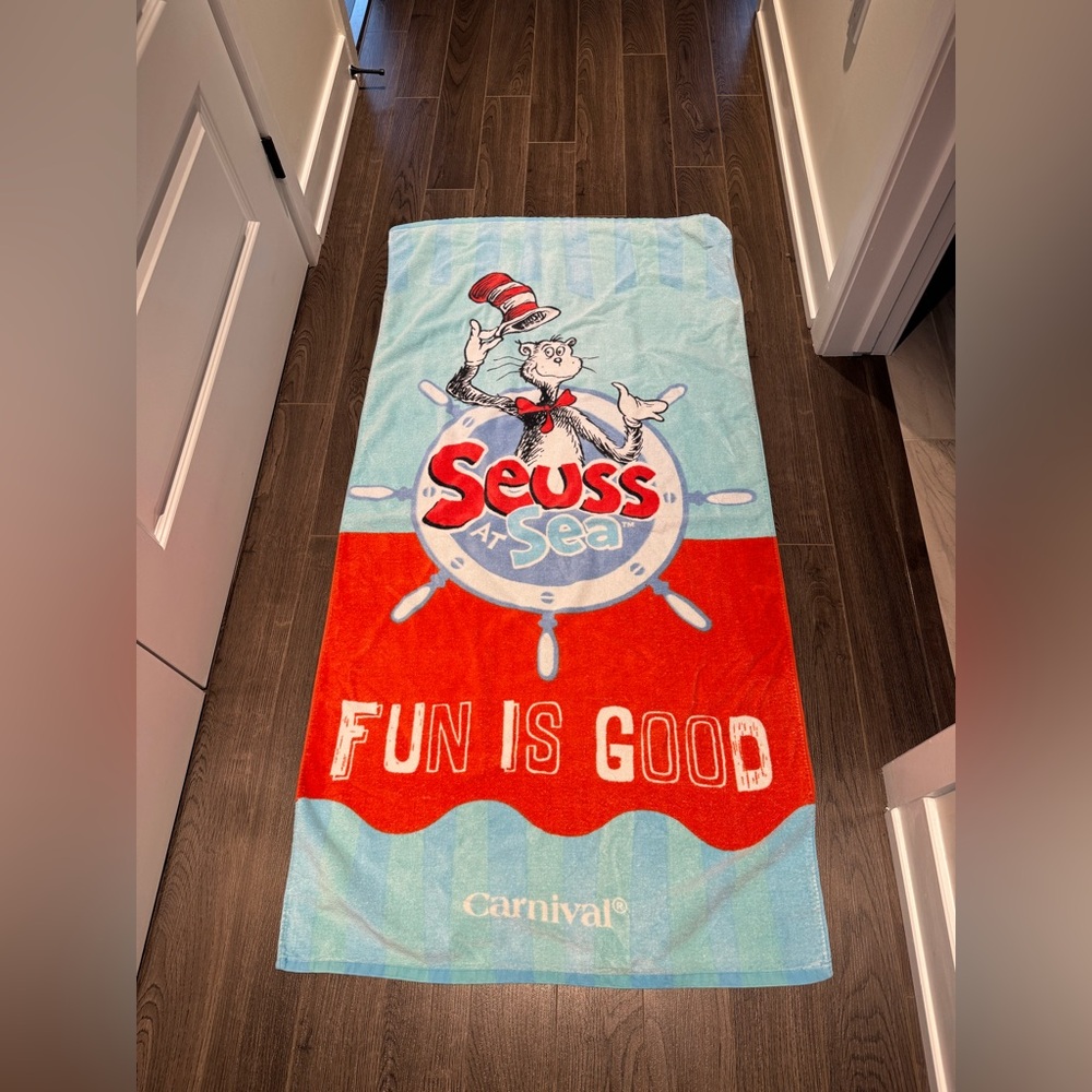 Dr. Seuss Cat in the Hat Carnival Beach Towel